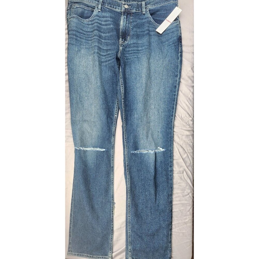 Hudson Mens Distressed Straight-Leg Denim Jeans Size 38 x 34 Blue
